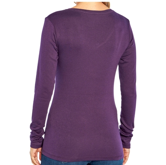 Eddie Bauer Ladies Long Sleeve V-Neck Tee - Picture 2 of 2